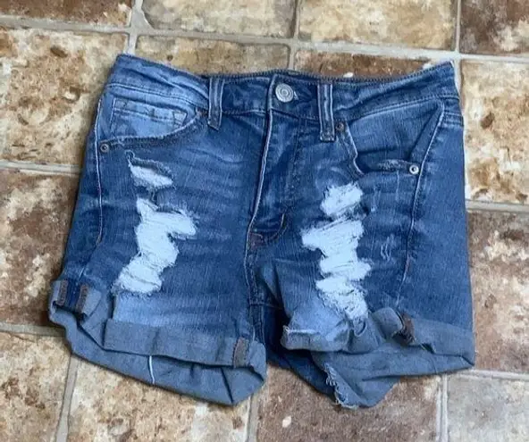 Aeropostale  Med Wash Ripped Distress Jean Shorts 2