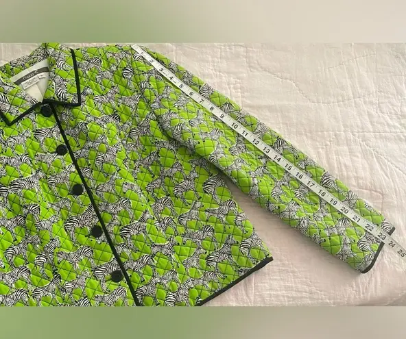 Maggy London Maggy L Jacket-Womens Sz 6 100%-Silk Quilted-Lined Button Down Zebra Design-VTG