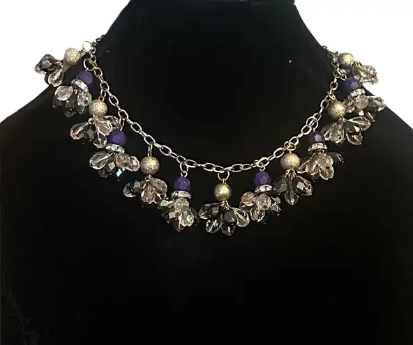 INC gold tone cluster bead dangle necklace