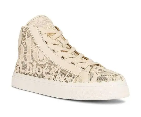 Chloé 🆕 Chloe | Lauren Lace Sneaker Hightop Cream 35 New