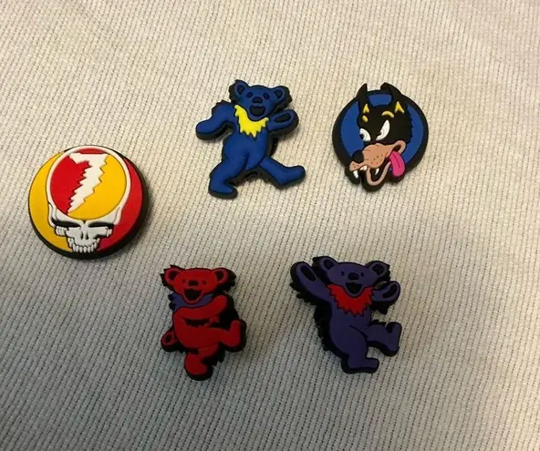 Grateful Dead  set of 5 croc charms
NWOT