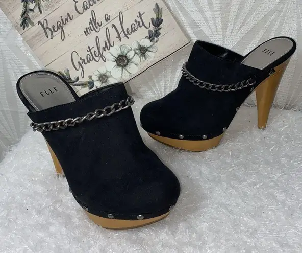 Elle Womens Ilona Black Slip On Mules