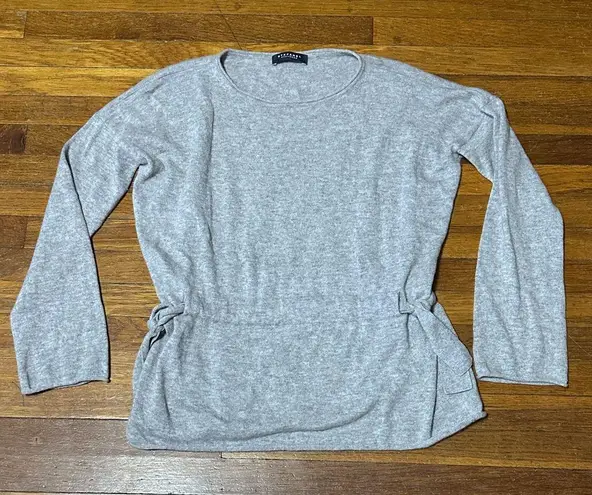 Stefanel 100% Cashmere Side Tie Sweater, Relaxed Fit, Sz Medium Gray