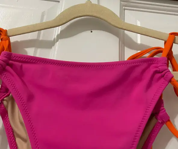 Shade & Shore  pink and orange bikini bottom size medium 