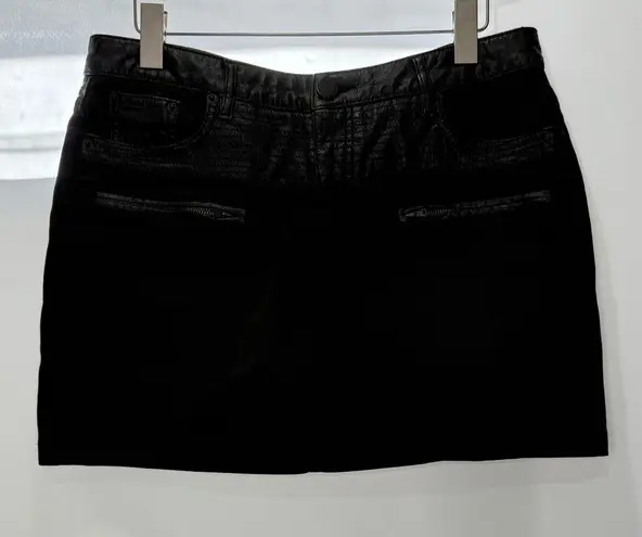 Maje Faux Leather Trim Black Mini Skirt