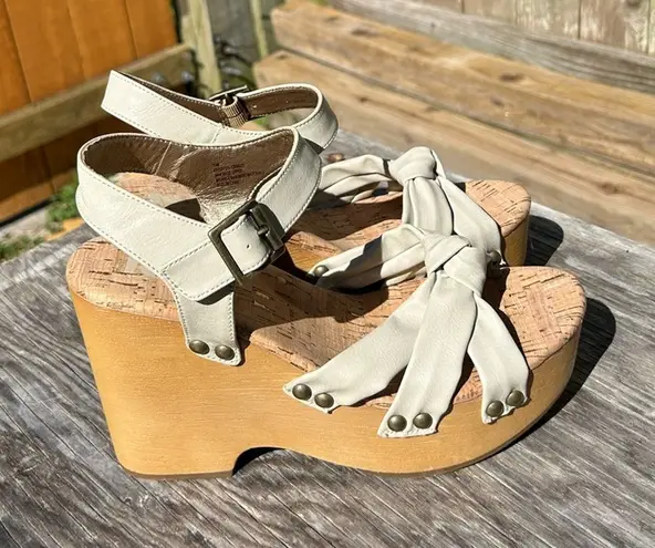 Kork-Ease Korks Women's Dawson Wedge Platform Sandals Off White Size 9