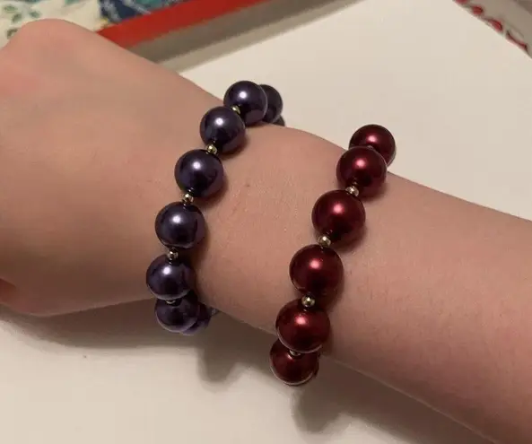 Lot Of 2 Women’s Stretchy Costume Beaded Bracelets