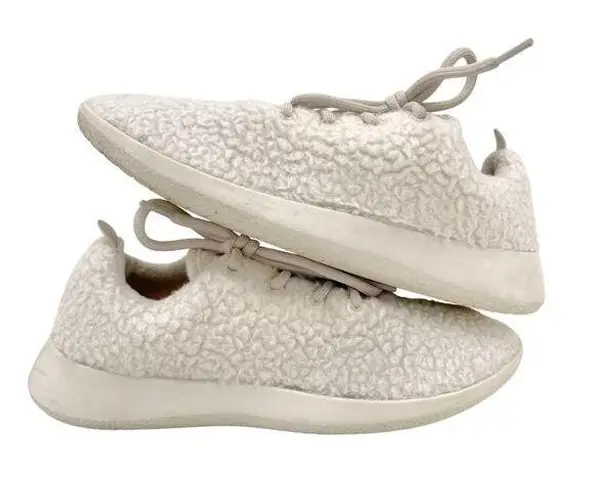 Allbirds Wool Sneakers Runner Fluffs White Merino Wool Athletic Shoes US Size 9