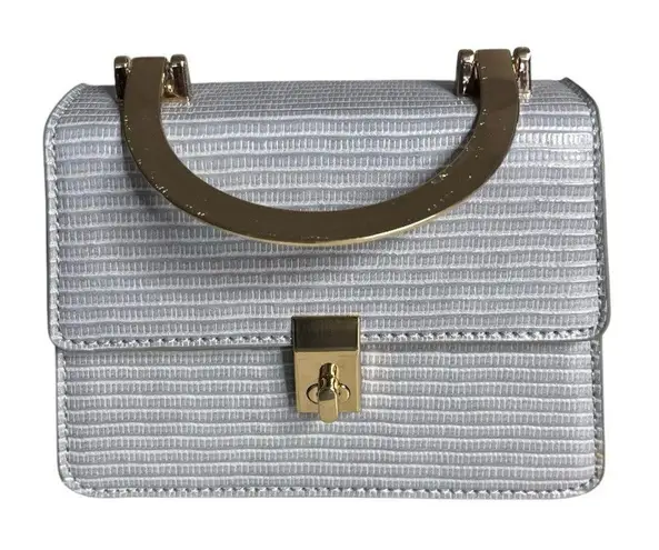 Moda Luxe Grey Handbag Crossbody Metal Handles Removable Chain Strap - Image 1