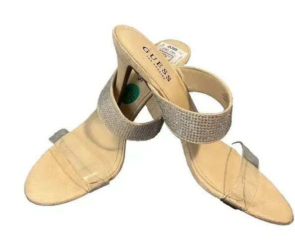 Guess NWT Women's  Mia Double‎ Strap Sparkly Kitten heels.