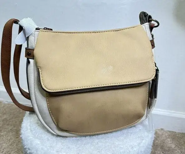 Time and Tru Dayana Essential Crossbody Bag with Adjustable Strap Beige Tan Brown