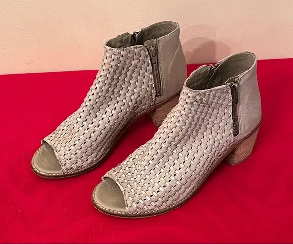 SbiccaTan Waterfront Leather Peep-Toe Bootie