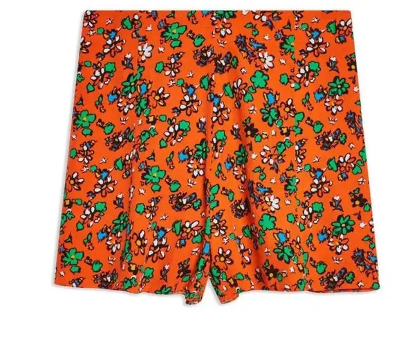 Topshop  Shorts Ditzy Floral High Waisted Orange