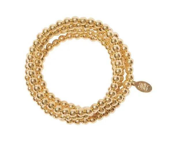 8 Other Reasons NWT Bubble Bangle Set Gold Beaded Bracelet
