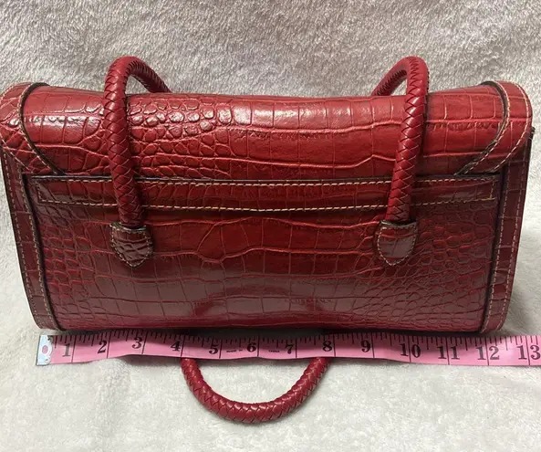 Rosetti Elegant Red Crocodile-Embossed Handbag