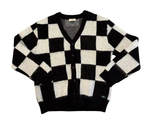 Women's Black Checkered V