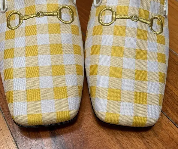 Suzanna Rae Vichy Mule Yellow Gingham Vamp Shoes 42 12