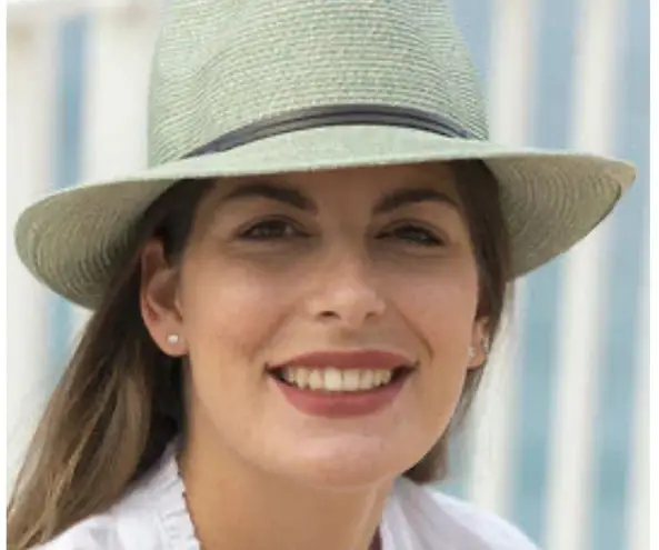 Travaux En Cours Straw Fedora Hat in Sage Size 56 Green