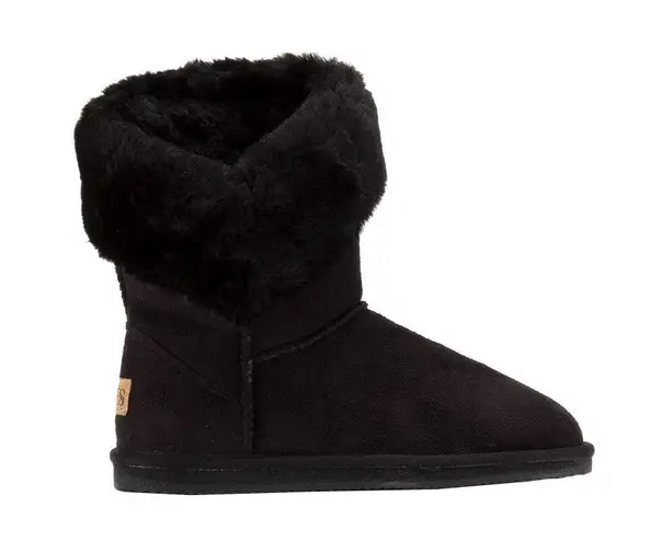 LÂMO FUR COLLAR WOMEN SUEDE BOOT APRÈS BLACK SZ 6