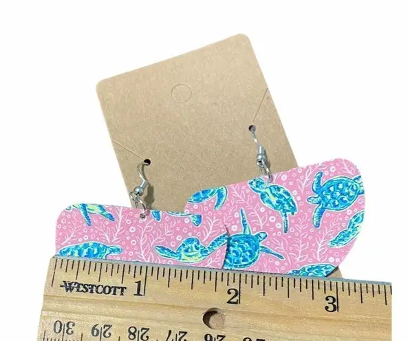 Statement Earrings Sea Turtle Dangle Drop Slip On Earrings Half Circle Pink Blue Pink