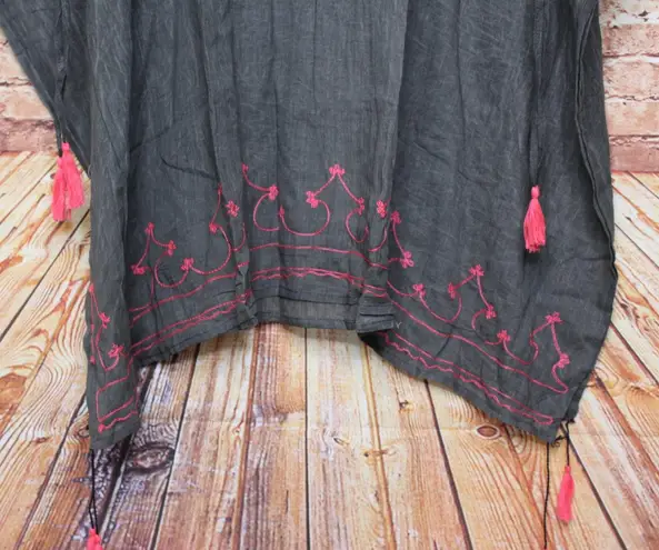 Exist BE Beach by | stone wash gray/ hot pink swim coverup