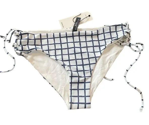 Tavik reversible bikini bottom blue white grid full coverage size M New Size M