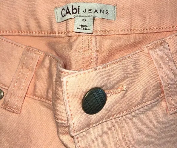 CAbi  Creamsicle Peach Skinny Crop Jeans Size 6