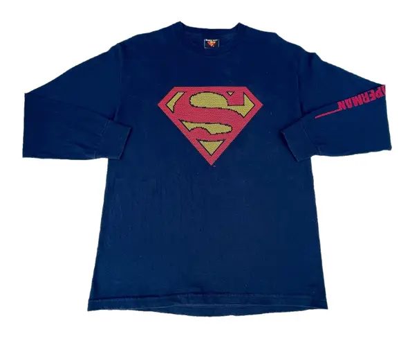 DC Comics Vintage Superman Long Sleeve Blue Long Sleeve T-shirt