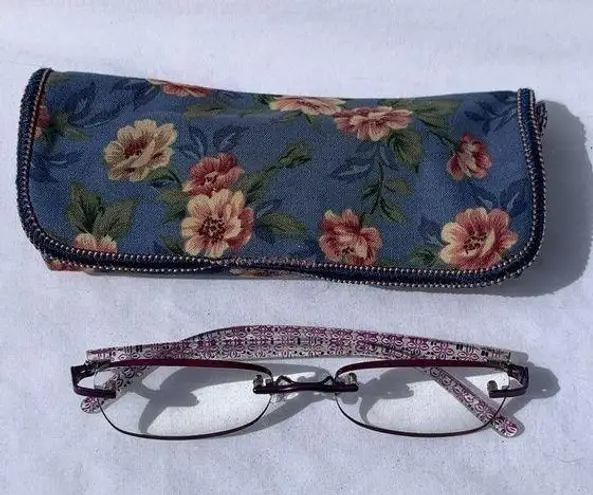 Foster Grant Daniella PRP Purple +1.00 Reading Glasses w/ Case