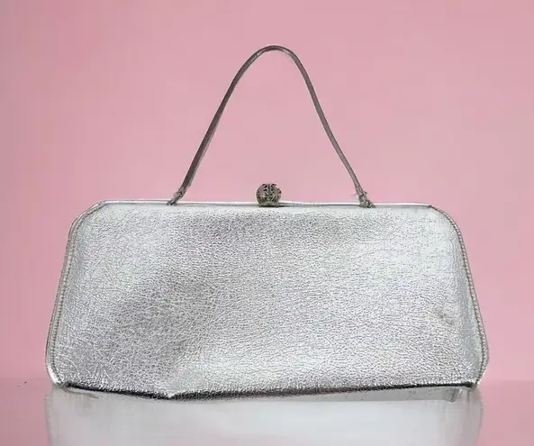 Vintage Rulo Creations Women's Shimmer Clutch Handbag Evening Bag Silver Small