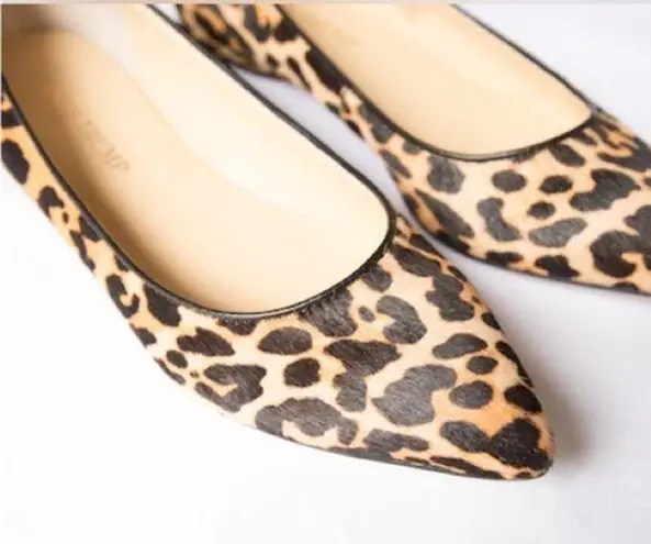 Ivanka Trump Itchicly Leopard Print Calf Hair Ballet Flats 6.5