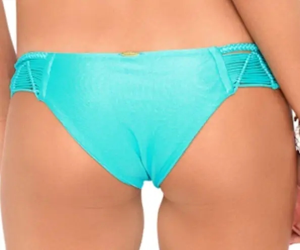 Luli Fama PINEAPPLE FIELDS - Bikini Hot Buns Bottom Aquamarine -NWOT