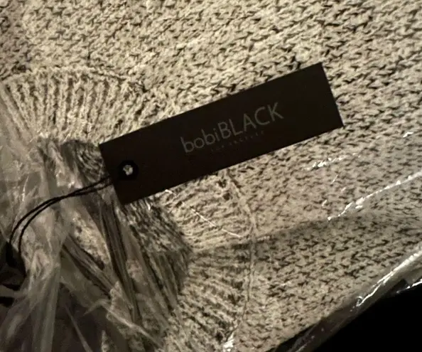 Bobi NWT BLACK Stripe Boatneck Sweater, S Ivory/Black (looks gray, as pictured)