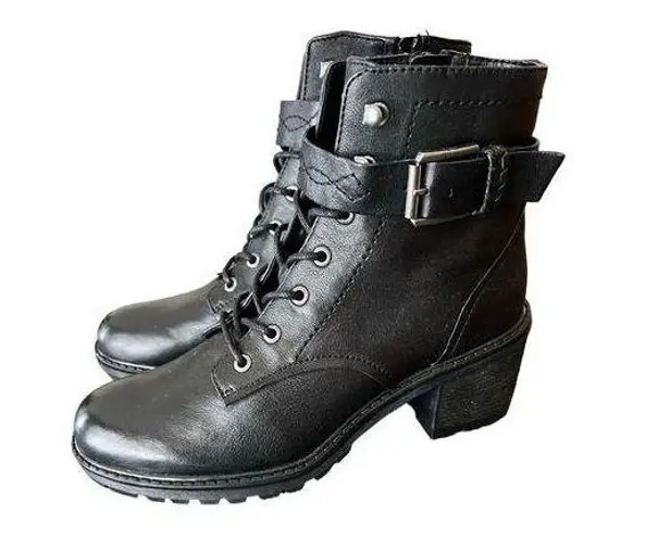 Zodiac  Gemma black leather combat boots Size 9.5