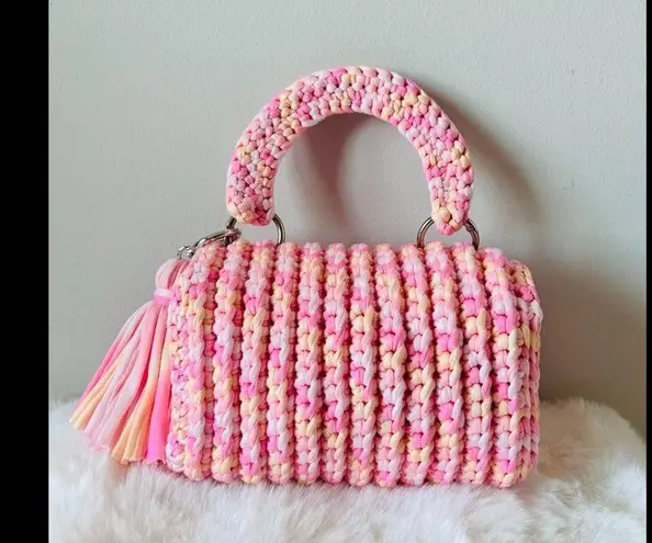 Handmade Peach Blossom Crossbody Bag