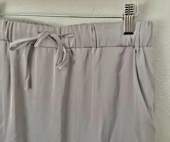 EMERSON LANG | NWT Gray Silver Cargo Pocket Skirt Silky Maxi Drawstring | XL