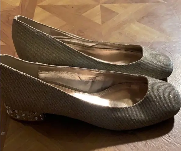 Dune London Women's Bijoux Metallic Lurex Ballerina