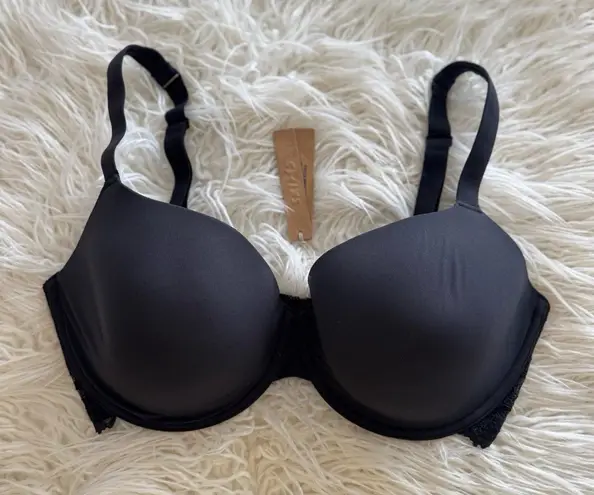 SKIMS Fits Everybody Lace Wing T-Shirt Bra Onyx Size 36DDDD