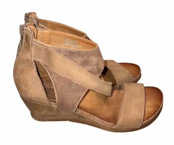 Miz Mooz Brown Leather Demi Molly Wedge Sandals Shoes size 38