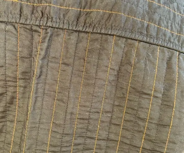 Reversible Autumn Fall Foliage Colors Button Front Quilted Jacket Size XL Brown