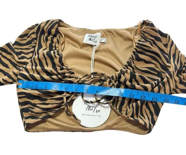 Princess Polly  Savannah Set Zebra Size 8 New Top Pre-Owned Skirt NWT Animal US 4