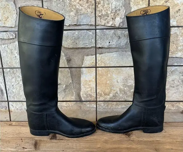 Aigle WOMEN'S Black Rubber Coupe Saumur Tall Equestrian Riding Boot Sz 40, XL