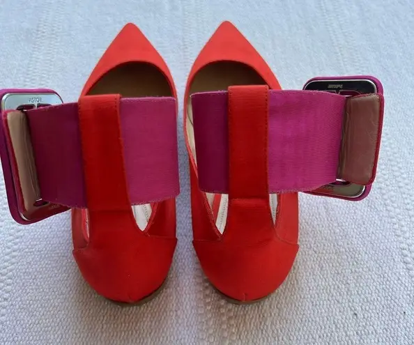 Attico Ankle Strap Flats Red Pink Size 5