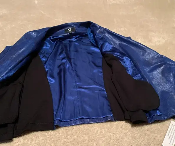 G by Giuliana Two Tone Moto Jacket Blue/Black Size Small NWT