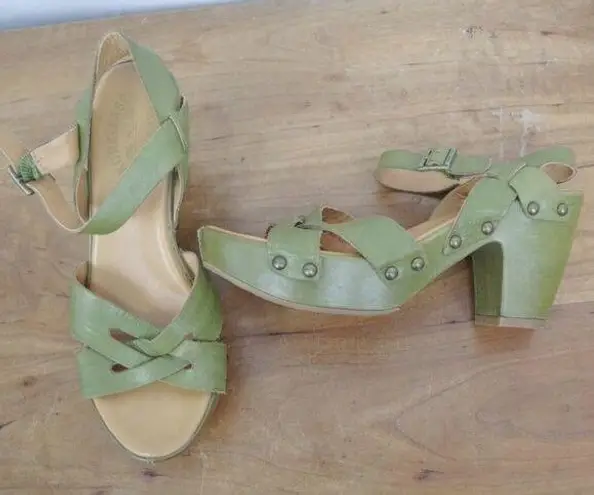 Kork-Ease Deborah Leather Wrapped Leather Sandal Heels Size 8