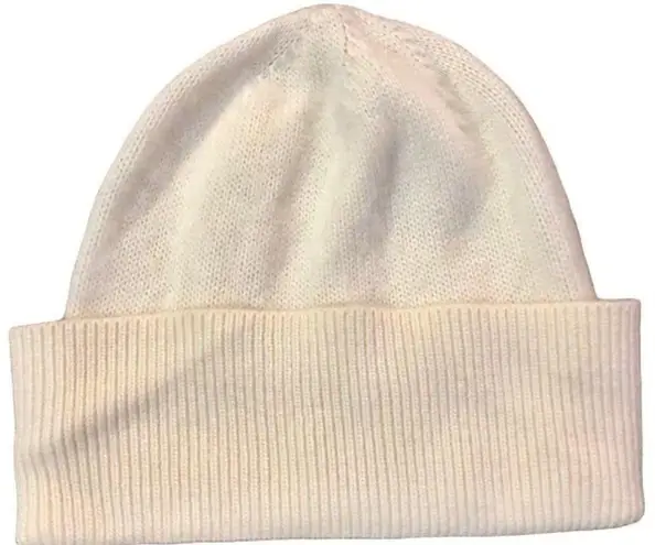Badgley Mischka Knit Beanie With Cuff NEW One Size Ivory 5% Cashmere