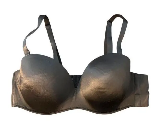 Cacique Black 44D Strapless Bra Removable Straps DL11070783 Light Padding