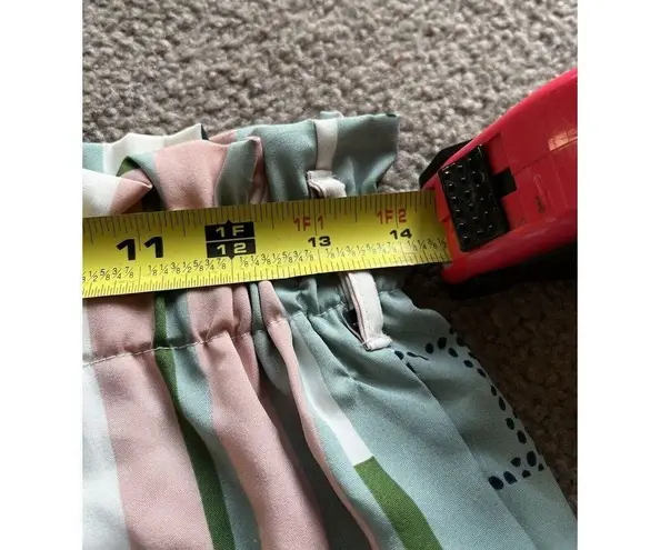 Womens Pastel Pink Green High Rise Shorts Size M Missing Belt Tie Size M