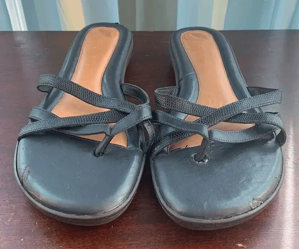 Nurture Womens Sandals Flats Strappy Slides Open Toe Black Size 11