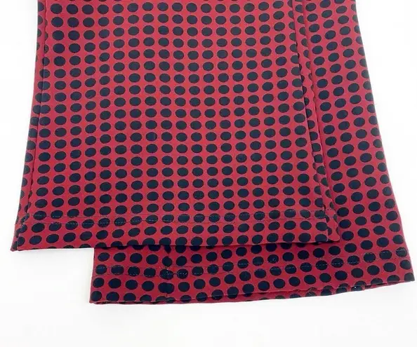 Alembika Dynamite Days Dynamo Flare Leg Cropped Pants Brick Red Black Polka Dot Size 8